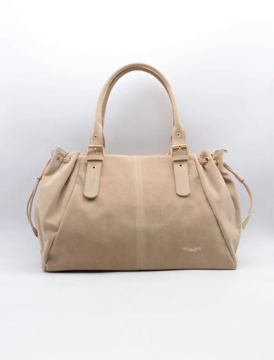 Sac à main Garance en suédine beige - Flora & Co Paris