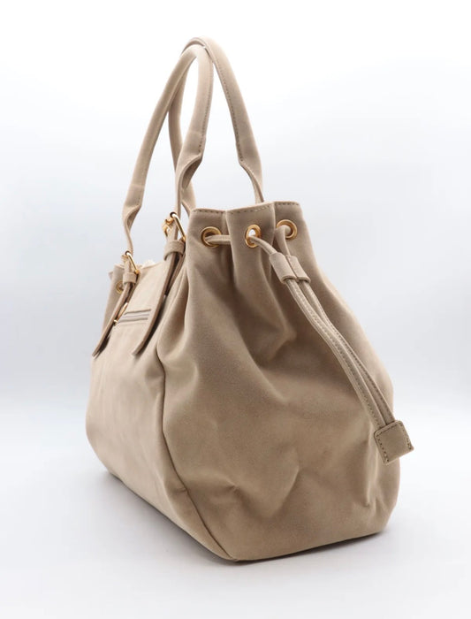 Sac à main Garance en suédine beige - Flora & Co Paris