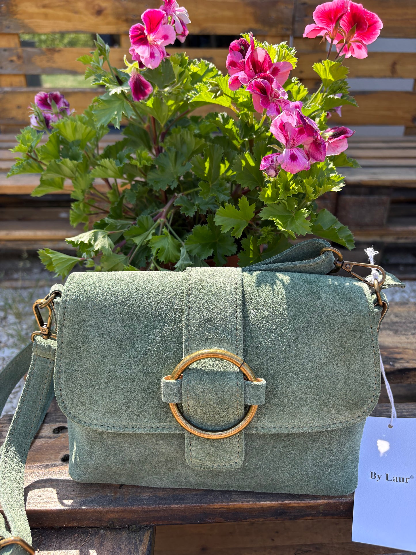 Sac bandoulière daim beige Jade