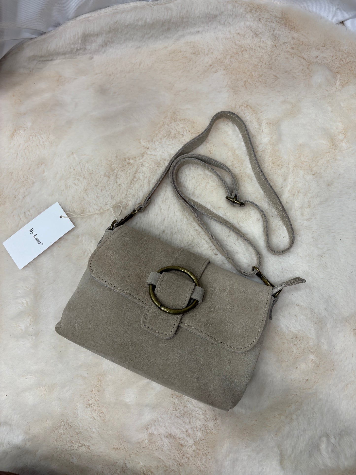 Sac bandoulière daim beige Jade