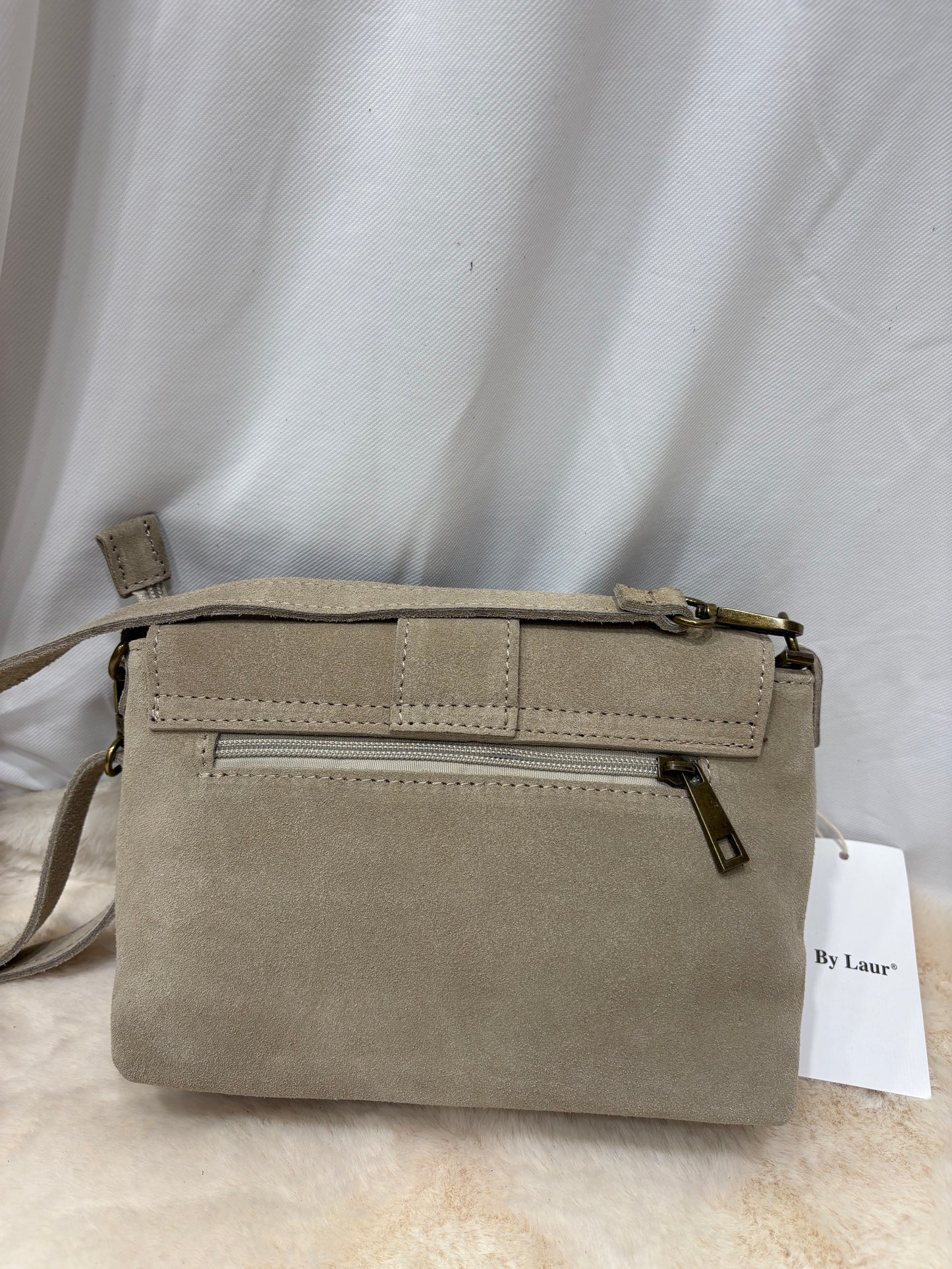 Sac bandoulière daim beige Jade