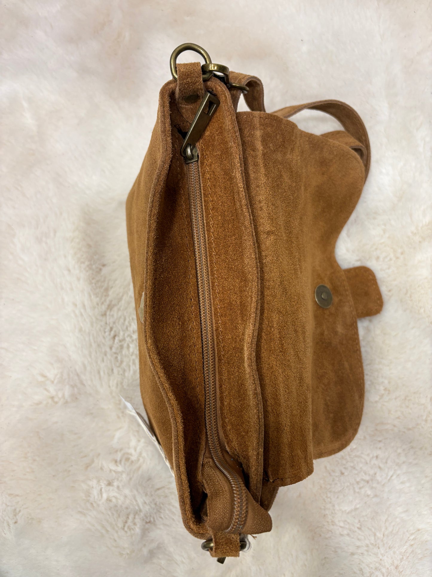 Sac bandoulière daim Camel Jade