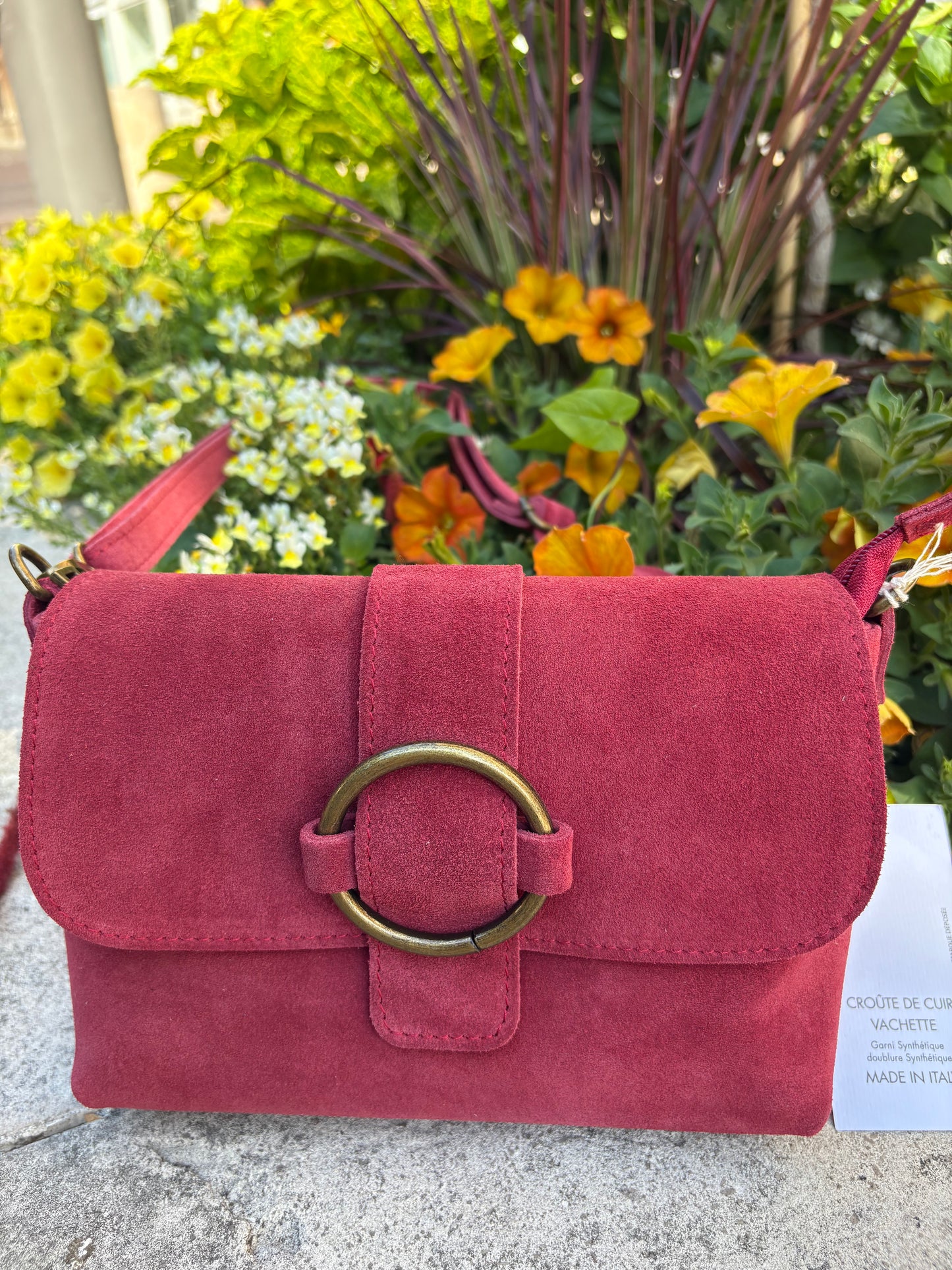 Sac bandoulière daim beige Jade
