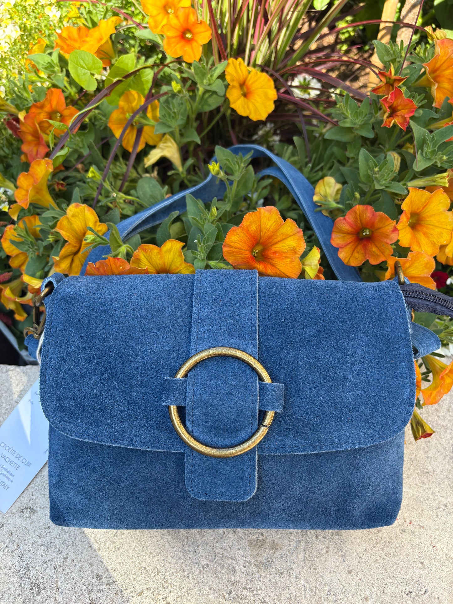 Sac bandoulière daim beige Jade