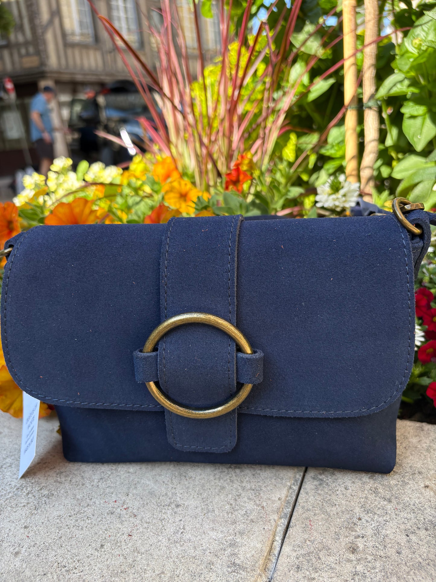 Sac bandoulière daim beige Jade