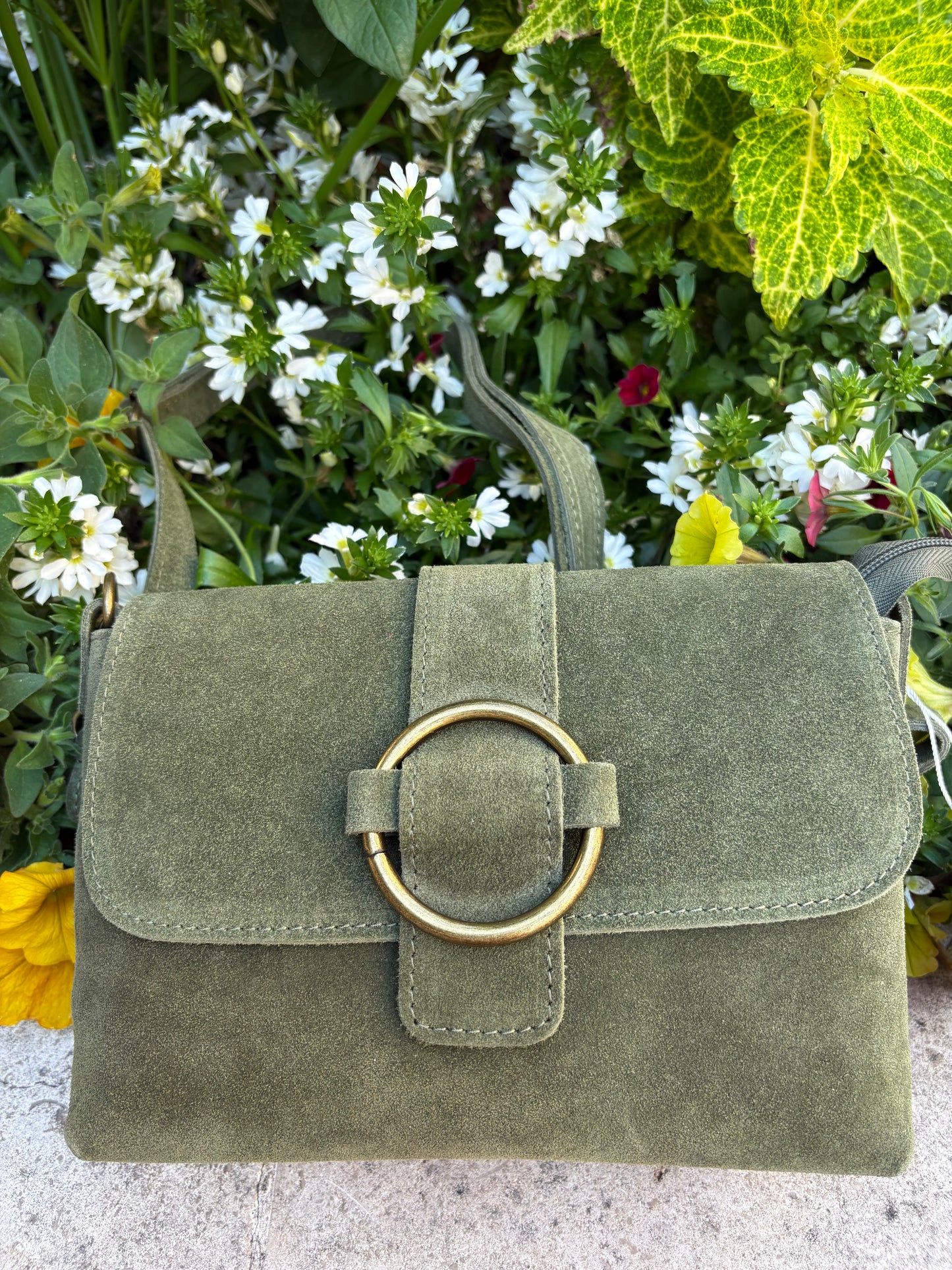 Sac bandoulière daim beige Jade