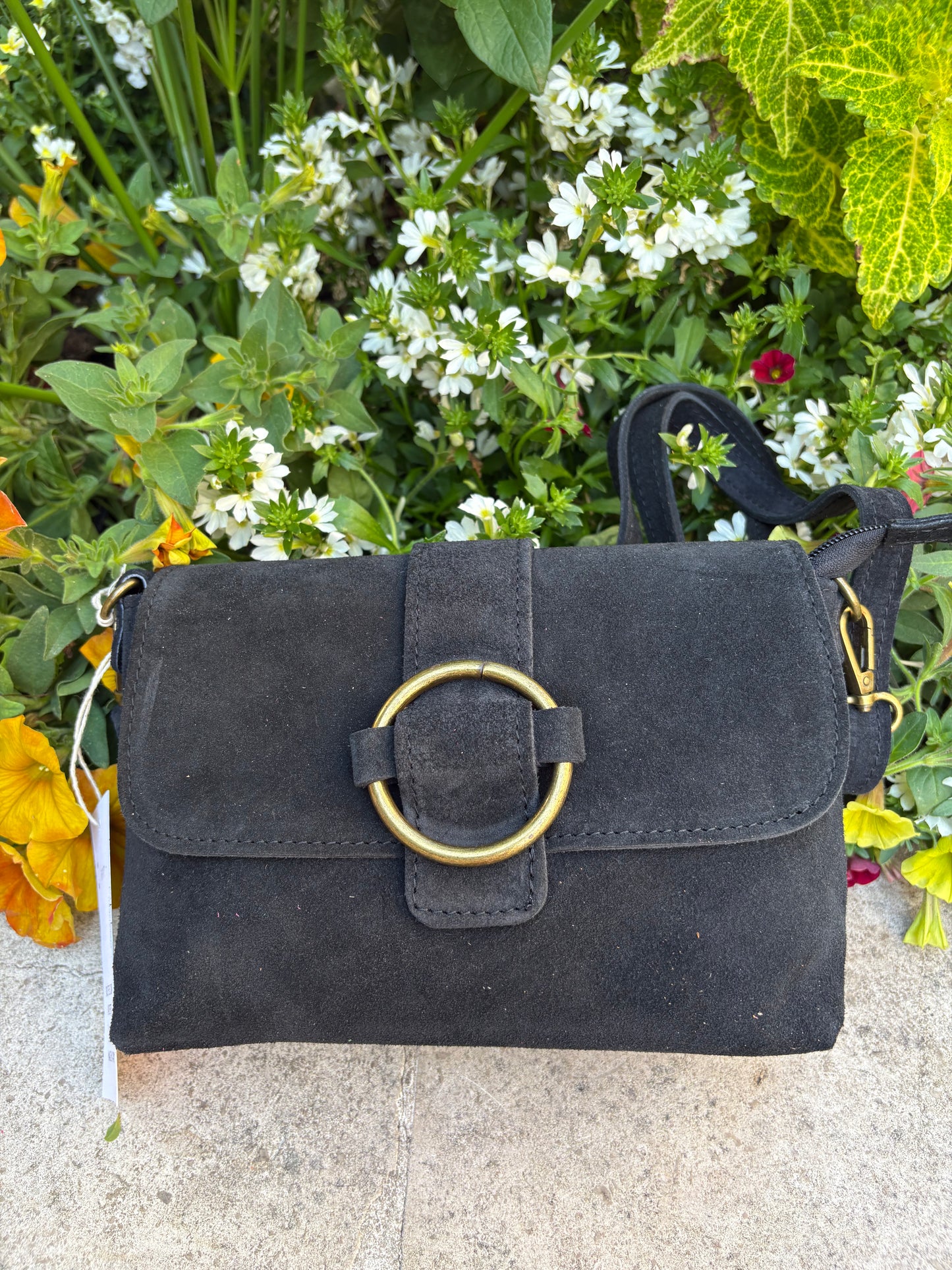 Sac bandoulière daim beige Jade