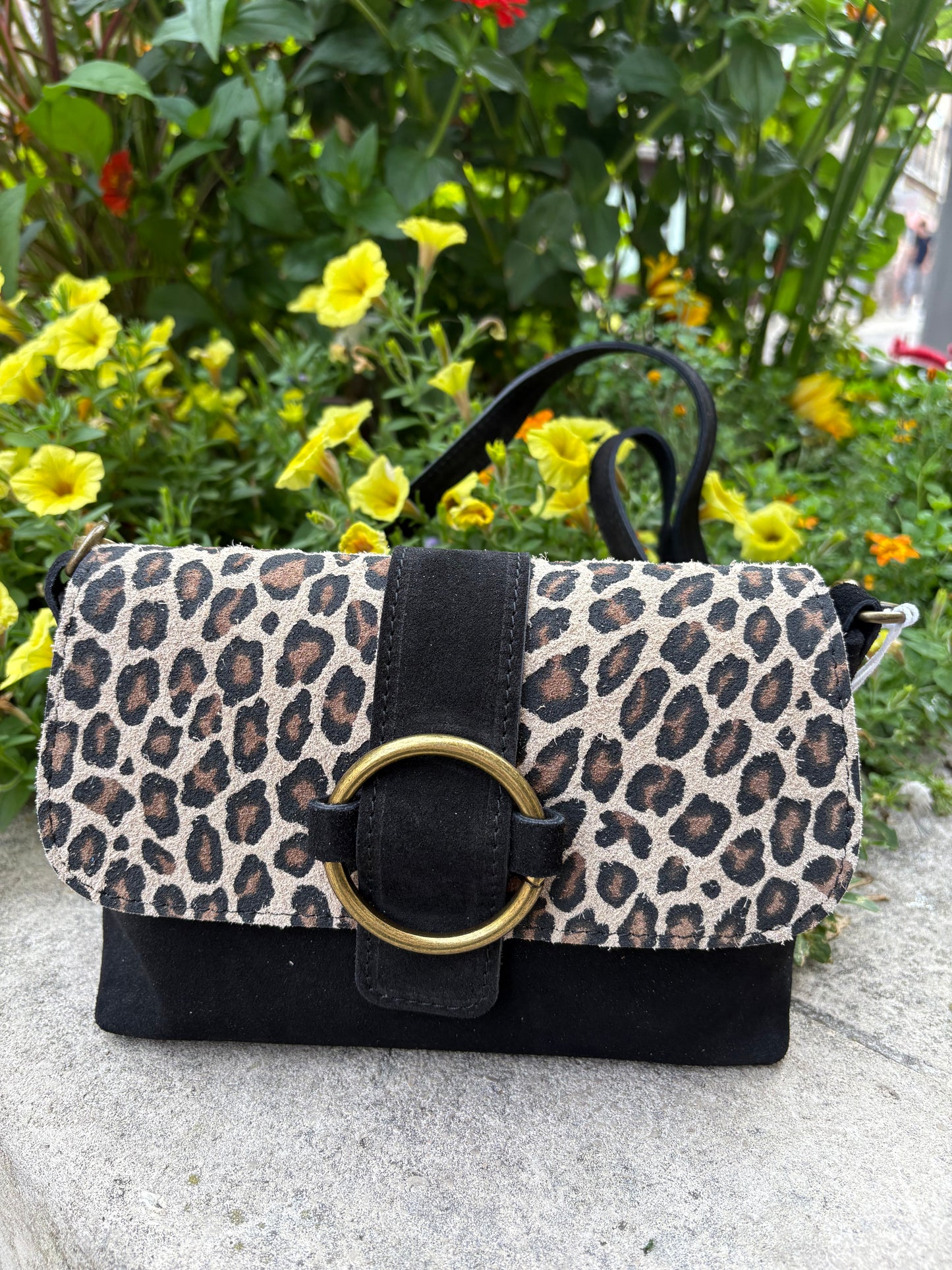 Sac bandoulière daim beige Jade